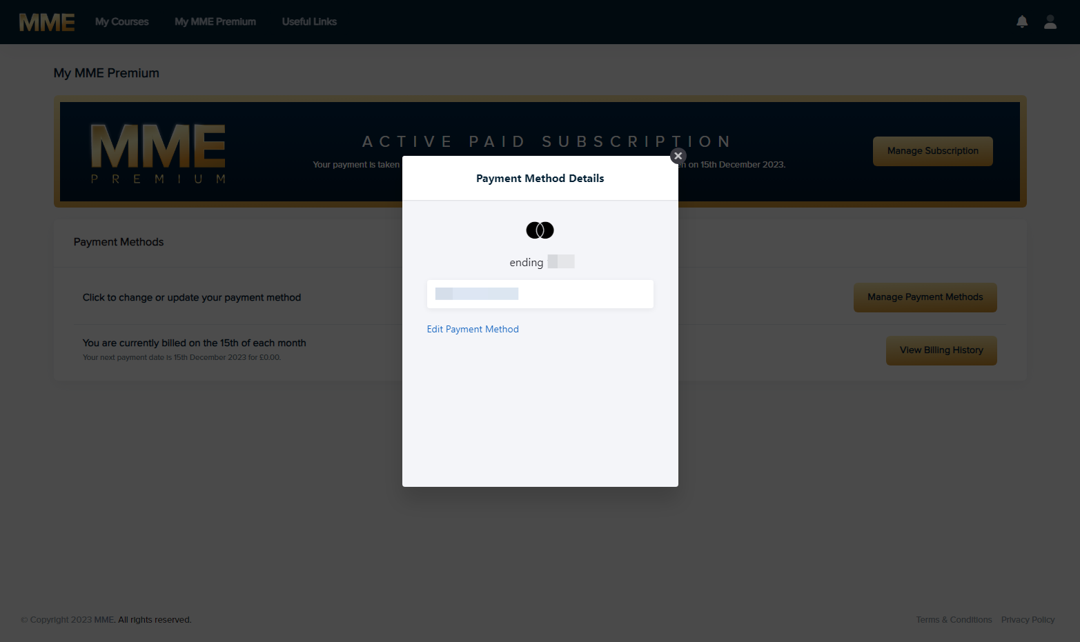 Click on Edit Payment Method